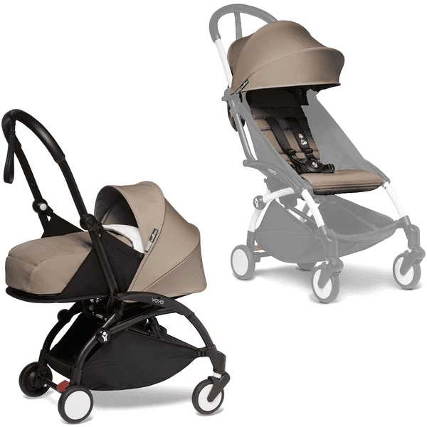 BABYZEN Kinderwagen YOYO2 0+ Black Mit Neugeborenenaufsatz Inkl. Textilset Taupe 3 BABYZEN Kinderwagen YOYO2 0+ Black Mit Neugeborenenaufsatz Inkl. Textilset Taupe