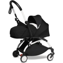 BABYZEN Kinderwagen YOYO2 0+ White Mit Neugeborenenaufsatz Black