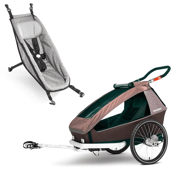 CROOZER Kinderfahrradanhänger Kid Vaaya 1 Blossom Red Inklusive Babysitz Stone Grey/colored 3 CROOZER Kinderfahrradanhänger Kid Vaaya 1 Blossom Red Inklusive Babysitz Stone Grey/colored