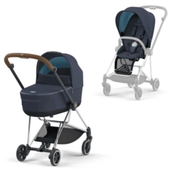 Cybex PLATINUM Kombikinderwagen New Mios Chrome Brown Nautical Blue