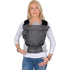 Hoppediz Babytrage Bondolino Plus Popeline One Size Denim Schwarz