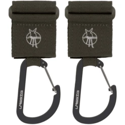 LÄSSIG Kinderwagenhaken 2er Set Karabiner Olive