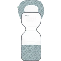 Odenwälder Kinderwagen-Auflage Babycool Ergo White Leaves Grey