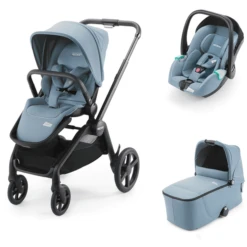 RECARO Kombikinderwagen Celona Prime Frozen Blue - Rahmenfarbe Black